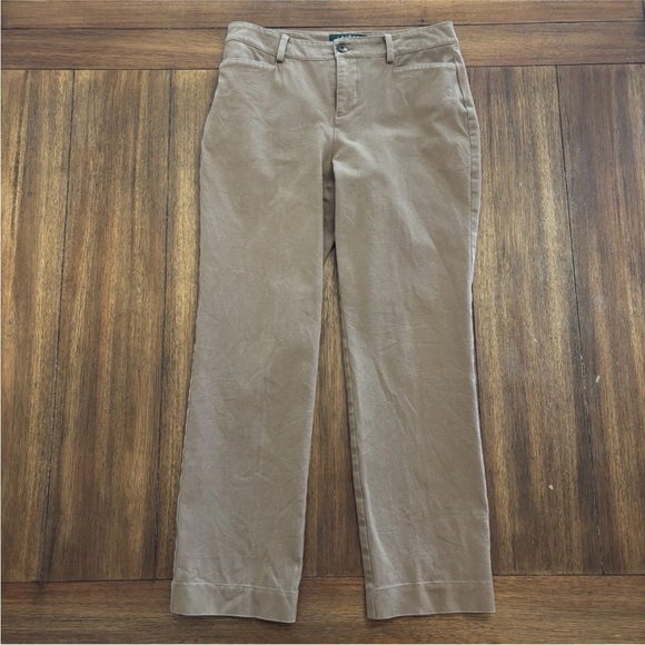 Lauren Ralph Lauren Women's Caitlin Brown Chino Pants, Size 2P - Picture 3 of 9